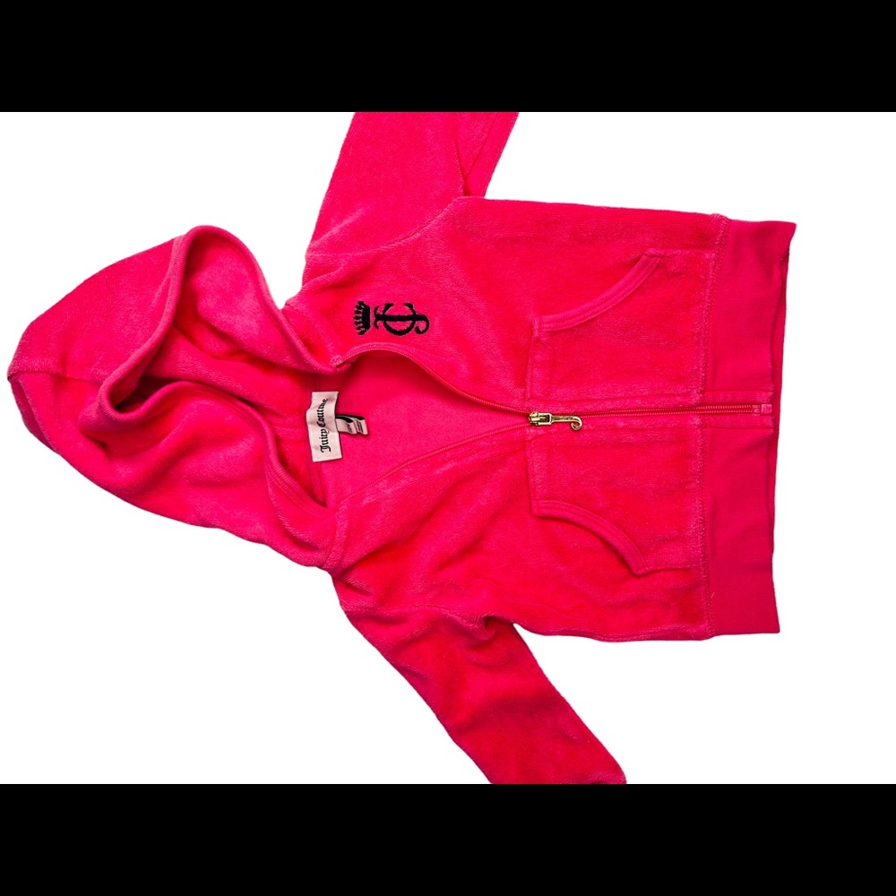 Juicy Couture Toddler Girl Terry Hooded Zip Up 12M Pink Cute Y2K Adorable